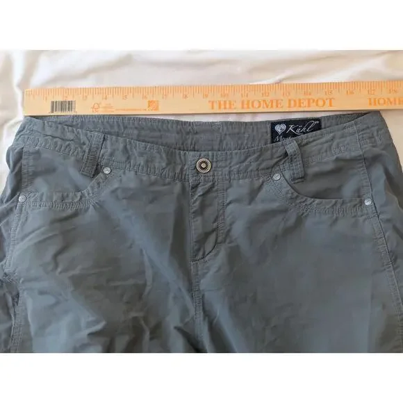 Kuhl Mountain Culture Zip Off Capri Hiking Outdoor Pants Army Green Wmns Sz 14 - Picture 9 of 12